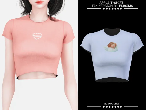 Alpha apple t shirt by plbsims - The Sims 4 Custom Content