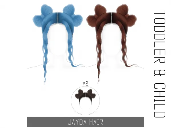 Alpha JAYDA HAIR TODDLER CHILD by simsfinds - The Sims 4 Custom Content