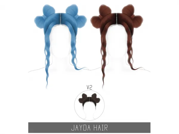 Alpha JAYDA HAIR by simsfinds - The Sims 4 Custom Content