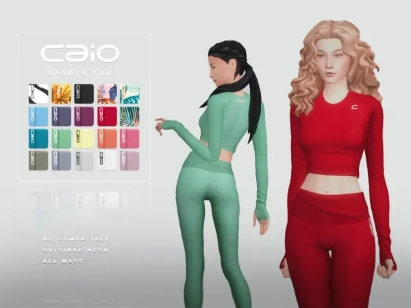 Maxis Match Female Sports Top Updated by caio-cc - The Sims 4 Custom Content