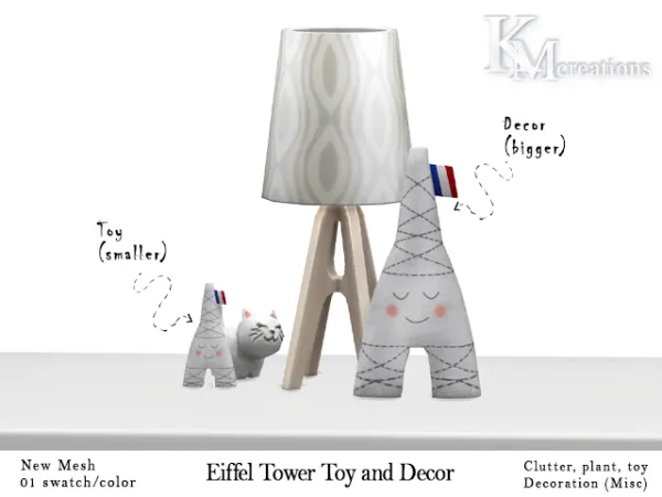 Alpha [KM] Eiffel Tower Playable Toy and Decor - The Sims 4 Custom Content