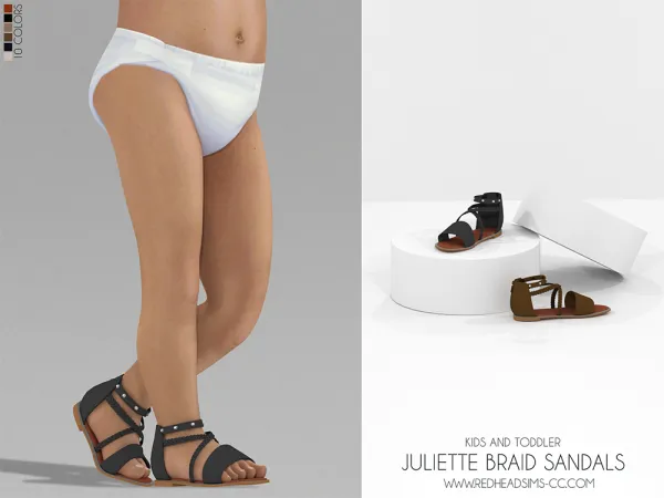 Alpha JULIETTE BRAID SANDALS KIDS AND TODDLER - The Sims 4 Custom Content