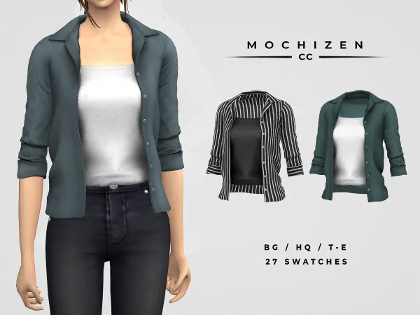Alpha Layered Shirt Female Vers. by mochizen-cc - The Sims 4 custom content