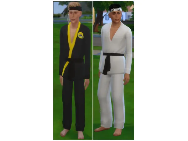 Maxis Match Cobra Kai and Miyagi Do Male Outfit'sGi's with Headbands by xWISPAx - The Sims 4 Custom Content