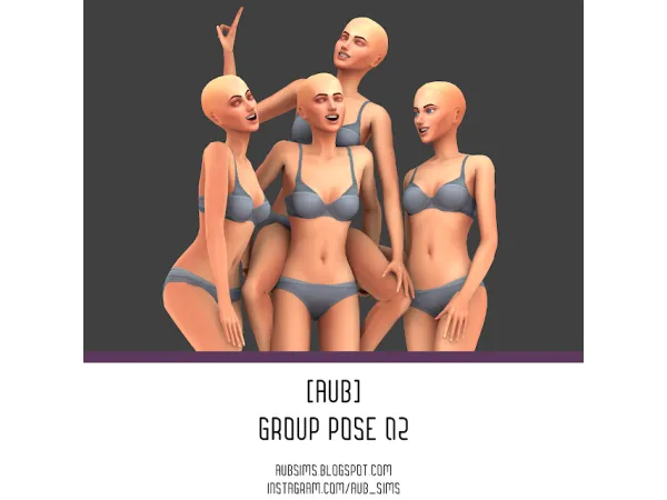 Mix [AuB] Group Pose 02 by AuB_Sims - The Sims 4 Custom Content