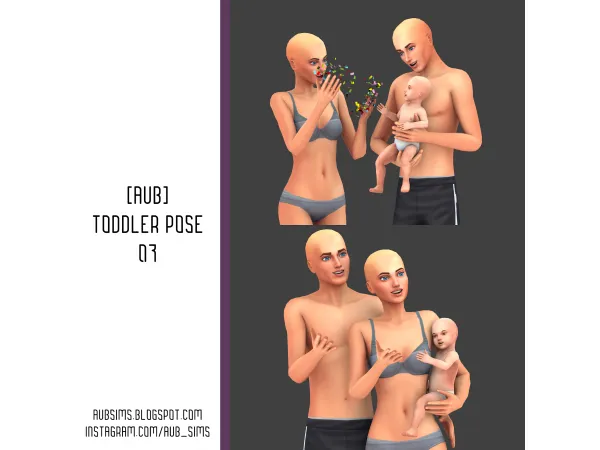 Mix [AuB] Toddler Pose 07 by AuB_Sims - The Sims 4 Custom Content