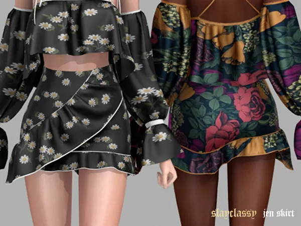 Alpha SC124 JEN SKIRT by slayclassy - The Sims 4 Custom Content