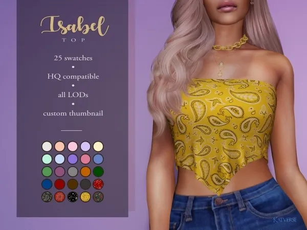 Mix Isabel Top by katverse - The Sims 4 Custom Content