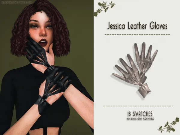 Alpha Jessica Leather Gloves BRsims by bluerose-sims - The Sims 4 Custom Content