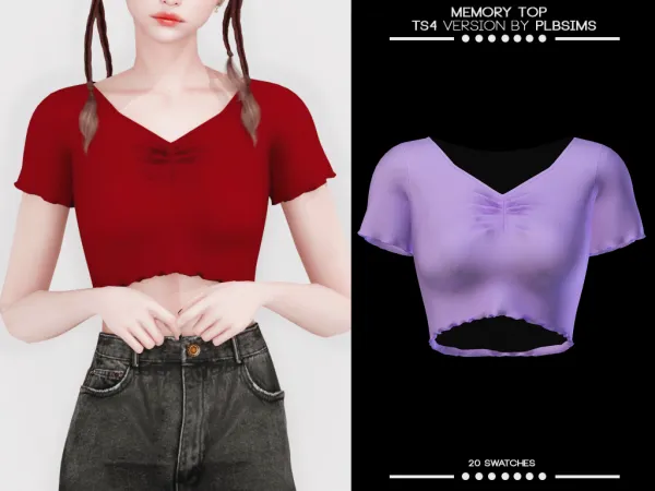 Alpha Memory Top by plbsims - The Sims 4 Custom Content