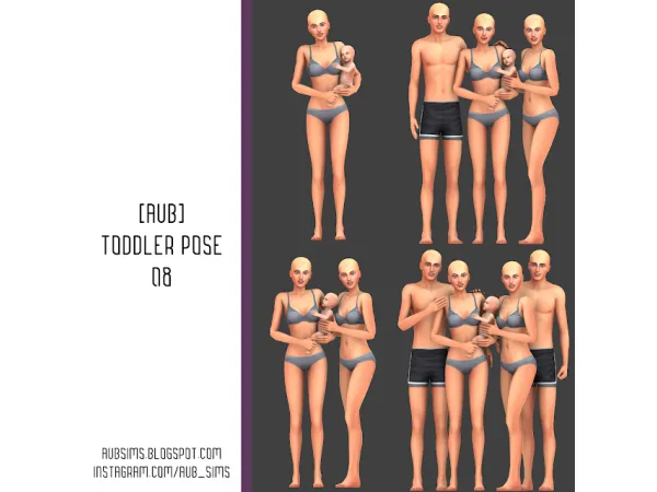 Mix [AuB] Toddler Pose 08 by AuB_Sims - The Sims 4 Custom Content