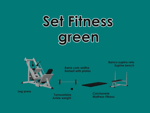 Maxis Match Set Fitness [green] by simsfinds - The Sims 4 Custom Content