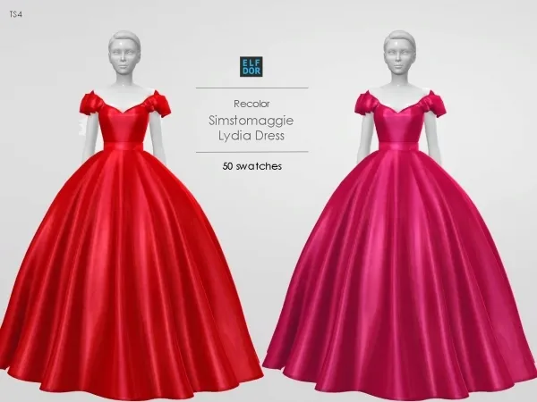 Alpha Simstomaggie Lydia Dress RC by elfdor - The Sims 4 Custom Content