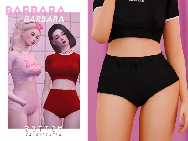 Alpha Barbara Bottom ( ) by daisypixels - The Sims 4 Custom Content