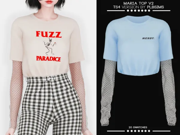 Alpha Maria Top v2 by plbsims - The Sims 4 Custom Content
