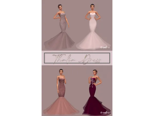 Alpha Thalia Dress by simsfinds - The Sims 4 Custom Content