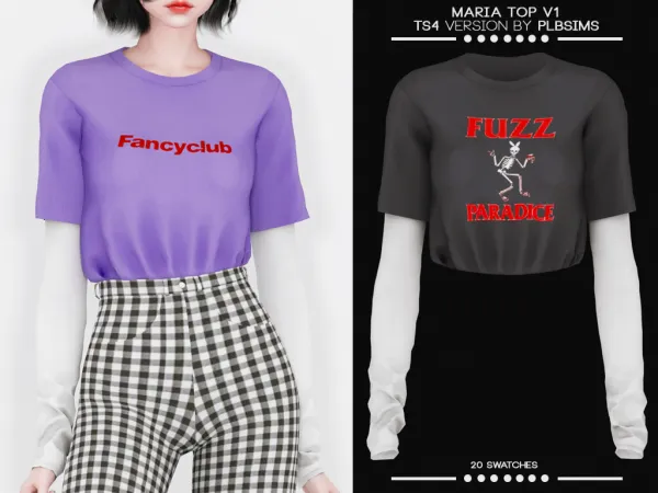 Alpha Maria Top v1 by plbsims - The Sims 4 Custom Content