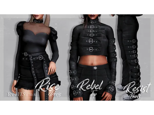 Maxis Match Rise Rebel Resist Collection by EvellSims - The Sims 4 Custom Content