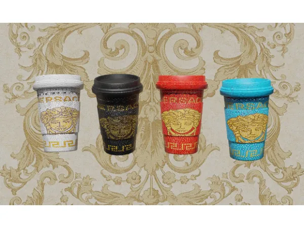 Alpha VERSACE MEDUSA STUDDED TRAVEL MUG by simsfinds - The Sims 4 Custom Content