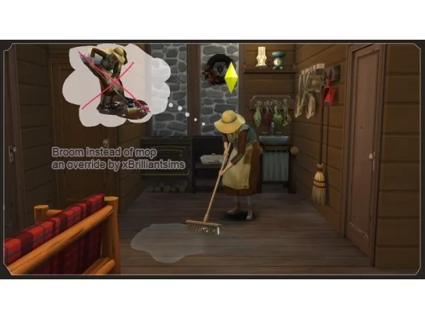 Maxis Match Broom instead of mop an override by simsfinds - The Sims 4 Custom Content