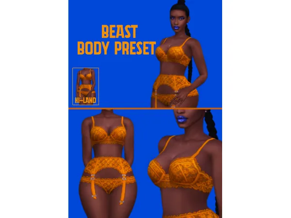 Maxis Match BEAST BODY PRESET land by hi - The Sims 4 Custom Content