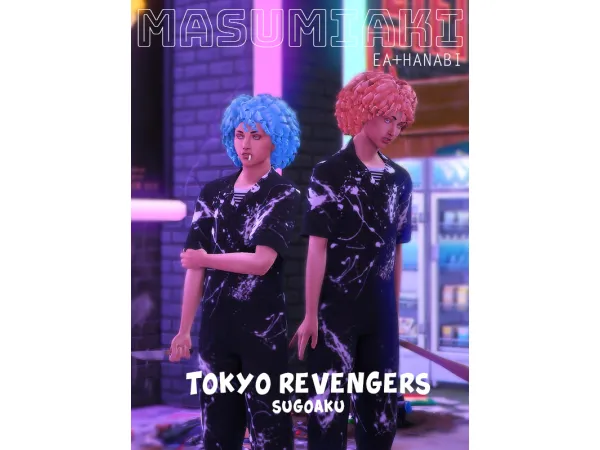 Maxis Match TOKYO REVENGERS SUGOAKU HAIR by simsfinds - The Sims 4 Custom Content