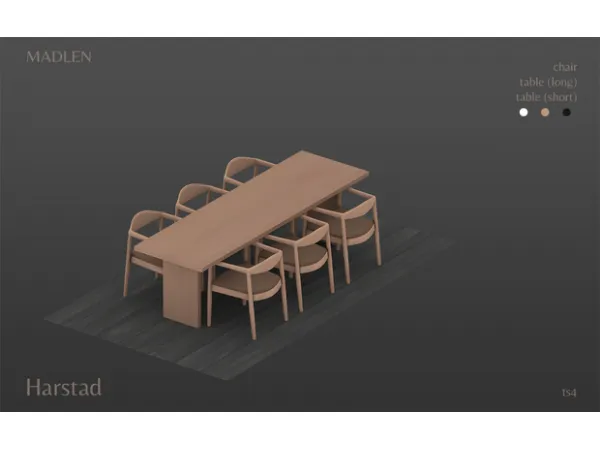 Maxis Match Harstad Dining Set by Madlen - The Sims 4 Custom Content