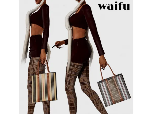 Alpha BURBERRY TOTE BAG by simsfinds - The Sims 4 Custom Content