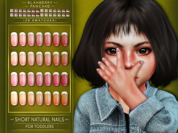 Alpha Blahberry Pancake Short Natural Nails (TODDLERS) by blahberry-pancake - The Sims 4 Custom Content