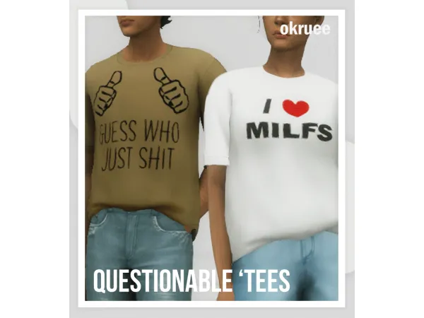 Maxis Match questionable tees by simsfinds - The Sims 4 Custom Content