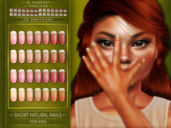 Alpha Blahberry Pancake Short Natural Nails (KIDS) by blahberry-pancake - The Sims 4 Custom Content