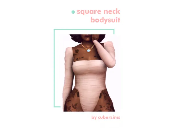 Maxis Match Square Neck Bodysuit by simsfinds - The Sims 4 Custom Content