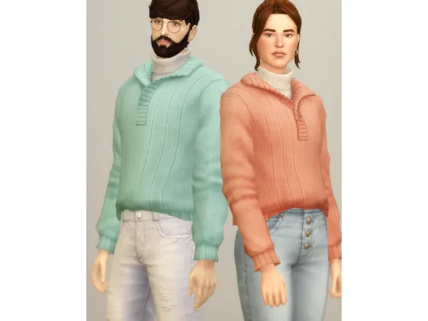 Maxis Match Basic Sweater VI 4 turtleneck by simsfinds - The Sims 4 Custom Content