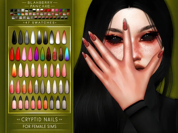 Alpha BlahberryPancake Cryptid Nails (F) by blahberry-pancake - The Sims 4 Custom Content