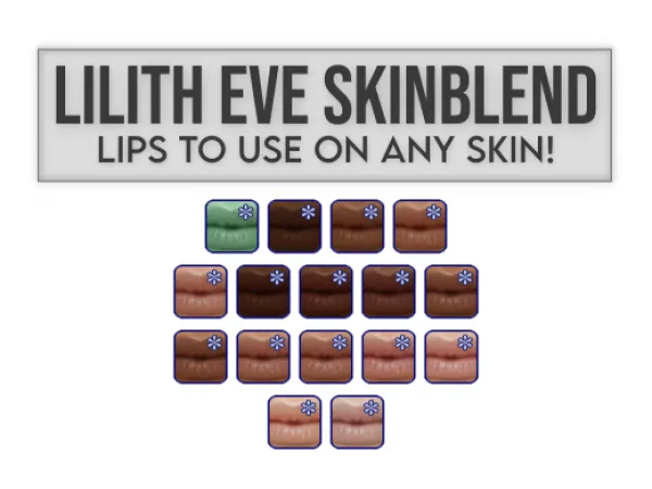 liliths eve skinblends lips extracted to apply over pretty much any skin you want by simsfinds - The Sims 2 Custom Content