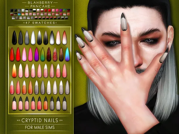 Alpha BlahberryPancake Cryptid Nails (M) by blahberry-pancake - The Sims 4 Custom Content