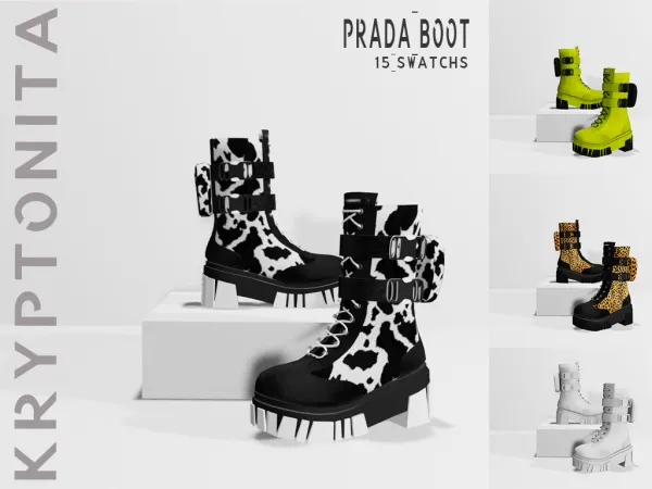 Alpha PRADA BOOT - The Sims 4 Custom Content