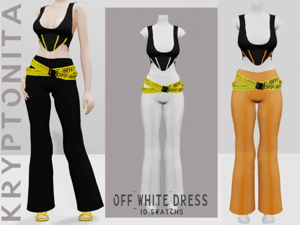 Alpha OFF WHITE DRESS by kryptonita - The Sims 4 Custom Content