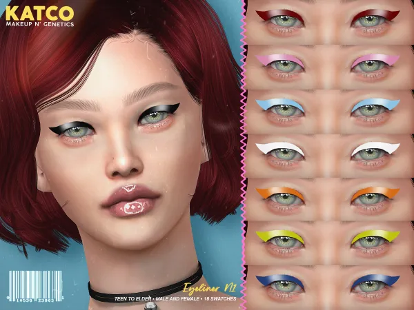 Alpha katco eyeliner n1 by katco - The Sims 4 Custom Content