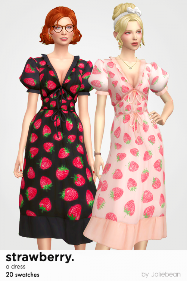 Maxis Match Strawberry dress by simsfinds - The Sims 4 Custom Content