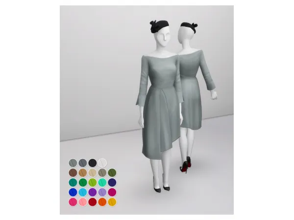 Maxis Match Duchess of Dress VI (24 color) by simsfinds - The Sims 4 Custom Content