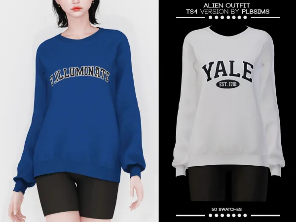 Alpha Alien Outfit by plbsims - The Sims 4 Custom Content