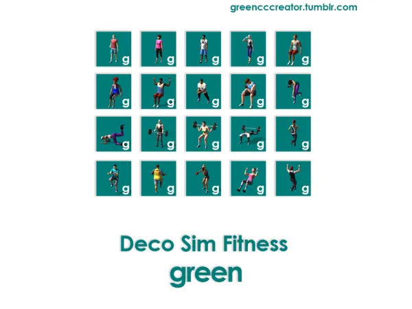 Maxis Match Deco Sim Fitness [green] by simsfinds - The Sims 4 Custom Content