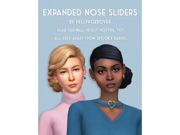 Maxis Match Expanded Nose Sliders creamforbreakfast by simsfinds - The Sims 4 Custom Content