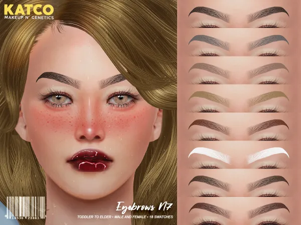 Alpha katco eyebrows n7 by katco - The Sims 4 Custom Content