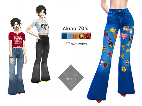 Alpha VICCS ALANA 70S PANTS by viccs - The Sims 4 Custom Content