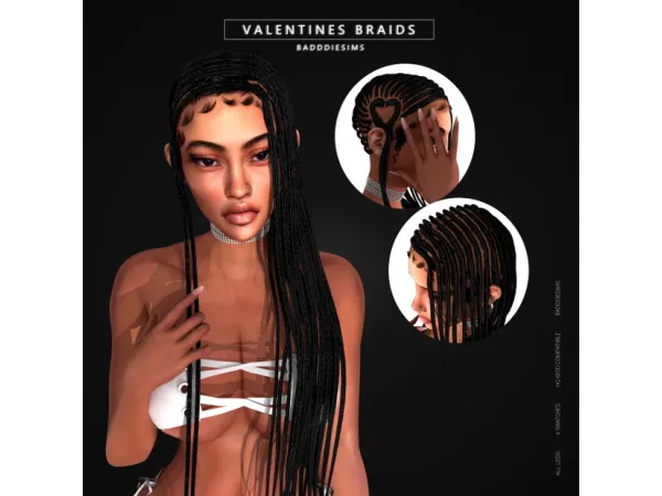 VALENTINES BRAIDS by BADDDIESIMS