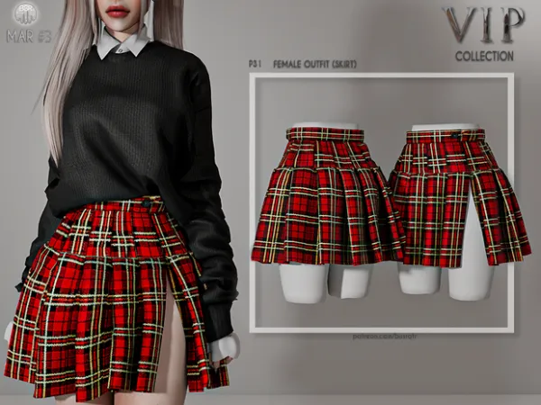 Alpha Female Outfit (SKIRT) P31 tr by busra - The Sims 4 Custom Content