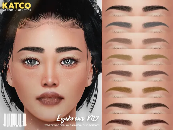 Alpha katco eyebrows n12 by katco - The Sims 4 Custom Content