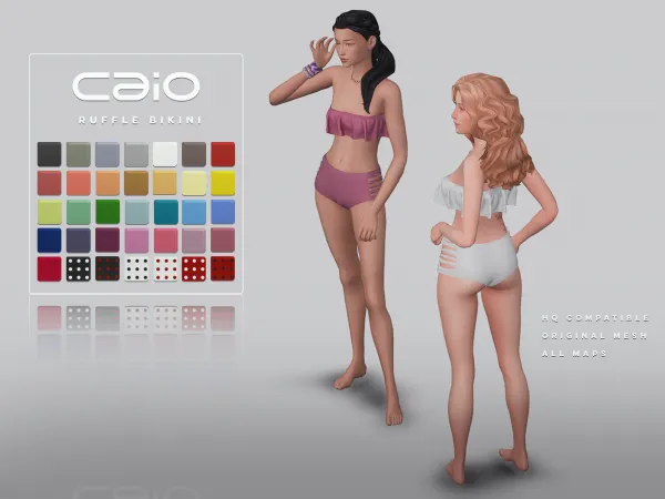 Maxis Match Ruffle Bikini by caio-cc - The Sims 4 custom content